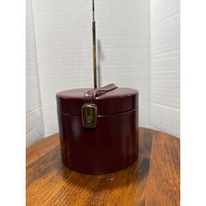 Vintage Mid Century Round Cosmetic Bag.